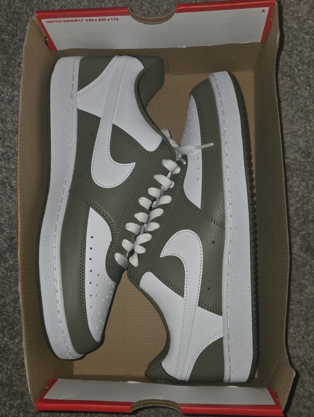 Nike Low-Top Sneakers in Olive Green and White